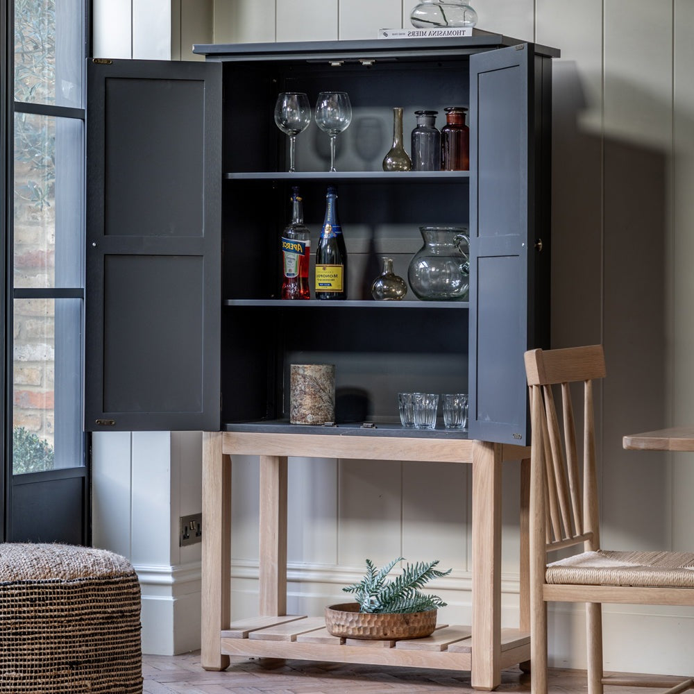 Product photograph of Gallery Interiors Sandon 2 Door Cupboard In Meteor from Olivia's.