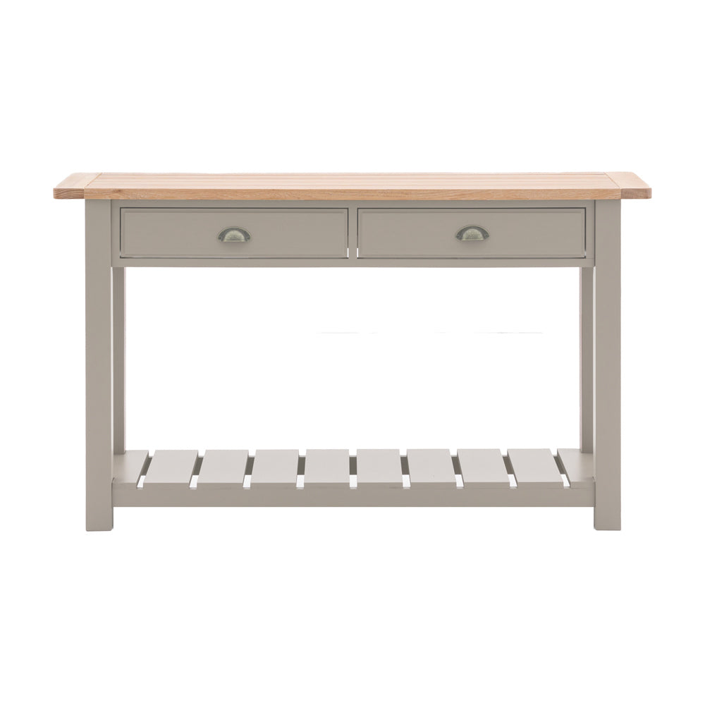 Product photograph of Gallery Interiors Sandon 2 Drawer Console In Prairie from Olivia's
