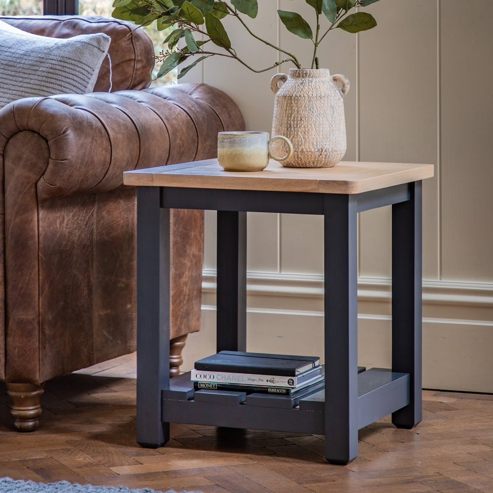 Product photograph of Gallery Interiors Sandon Side Table In Meteor from Olivia's.