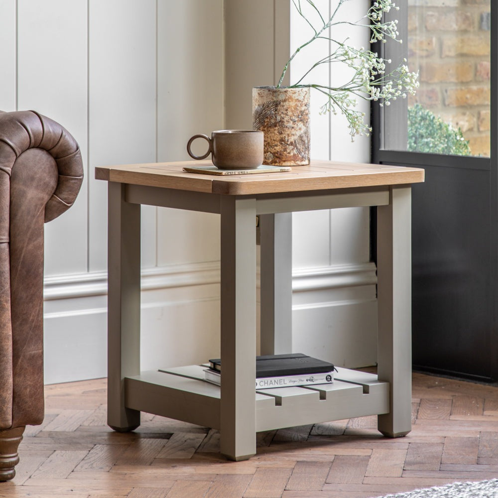 Product photograph of Gallery Interiors Sandon Side Table In Prairie from Olivia's.