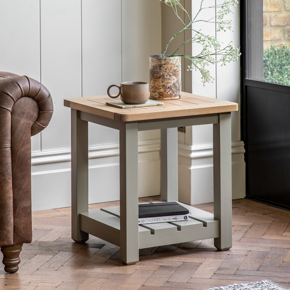 Product photograph of Gallery Interiors Sandon Side Table In Prairie from Olivia's.