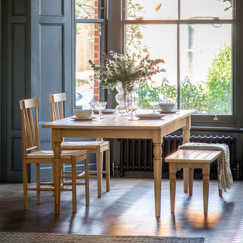 Product photograph of Gallery Interiors Ascot Extending Dining Table In Natural from Olivia's.