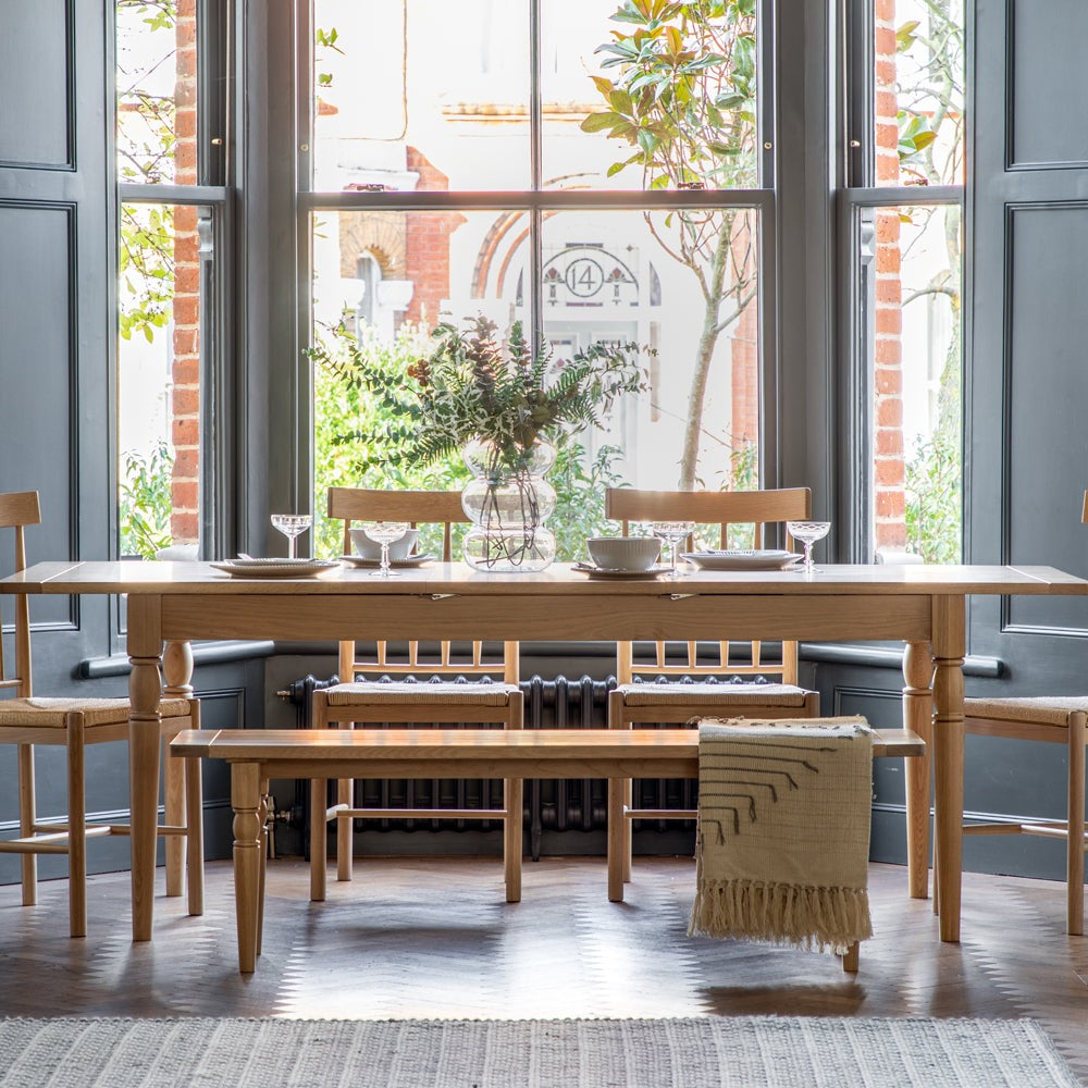 Product photograph of Gallery Interiors Ascot Extending Dining Table In Natural from Olivia's.