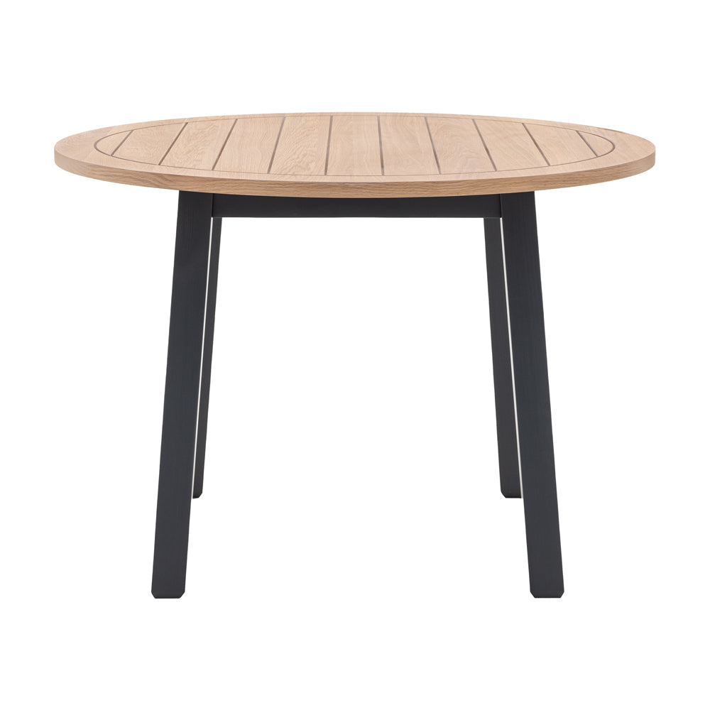 Product photograph of Gallery Interiors Sandon Round Dining Table In Meteor from Olivia's