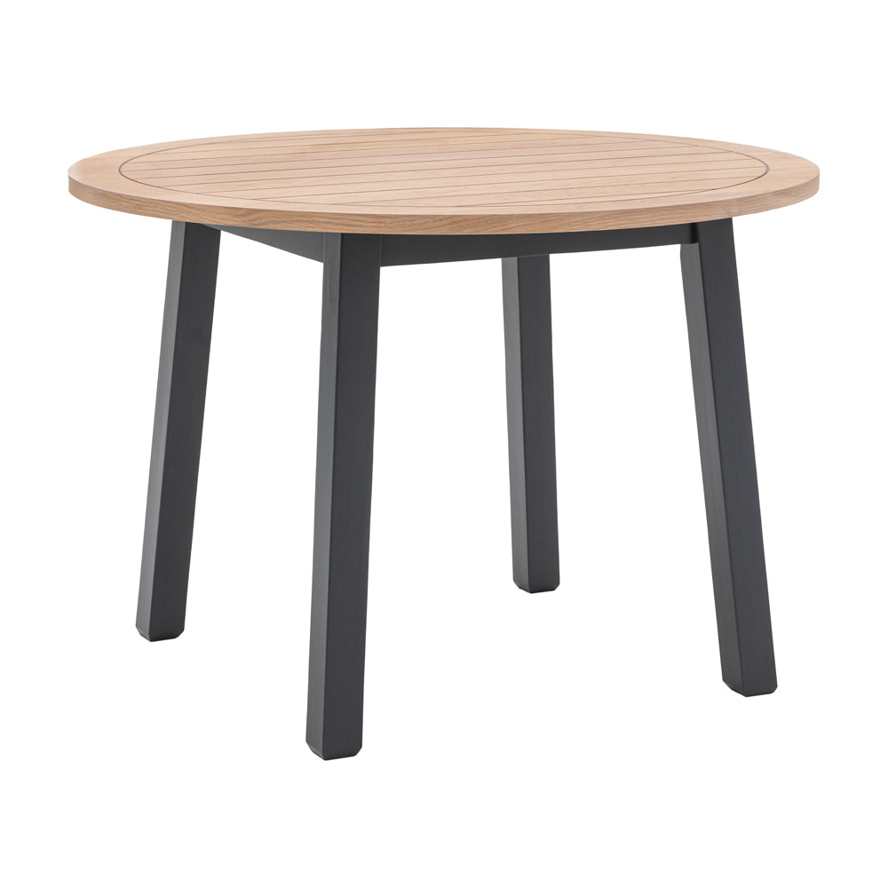 Product photograph of Gallery Interiors Sandon Round Dining Table In Meteor from Olivia's.