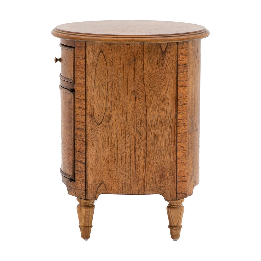 Product photograph of Gallery Interiors Highgate Drum Side Table In Natural Wood from Olivia's.