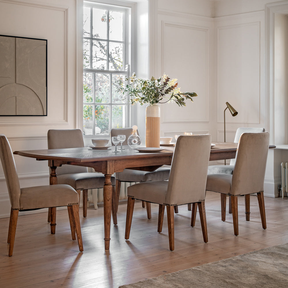 Product photograph of Gallery Interiors Highgate Ext Dining Table In Natural Wood from Olivia's.