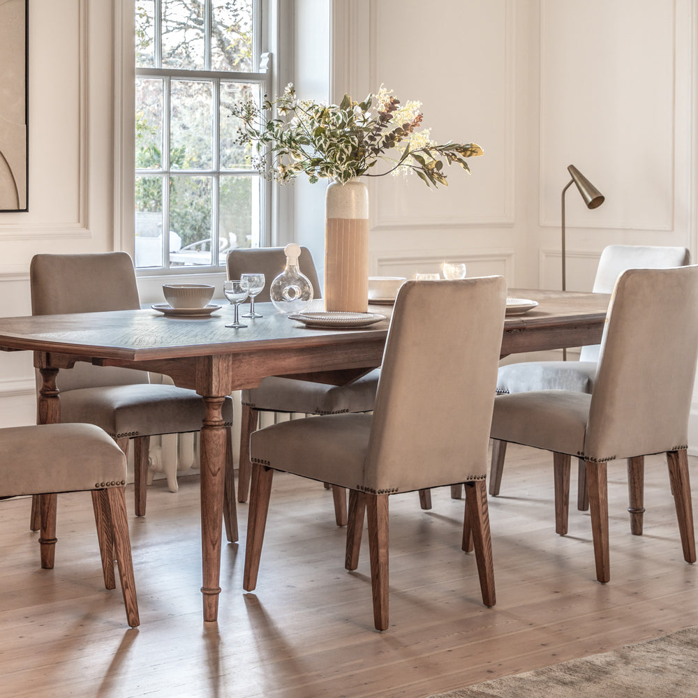 Product photograph of Gallery Interiors Highgate Ext Dining Table In Natural Wood from Olivia's.