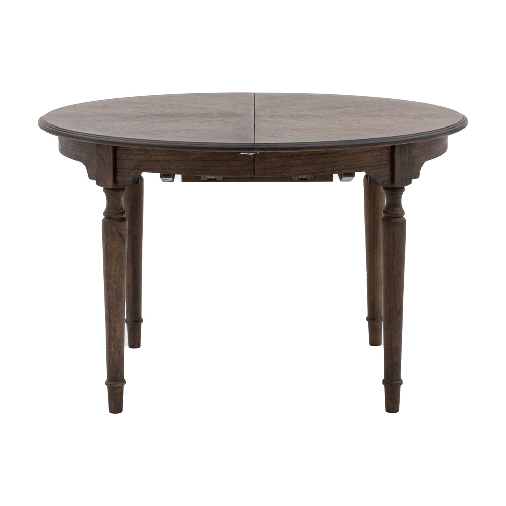 Product photograph of Gallery Interiors Melody Extending Round Dining Table In Brown from Olivia's