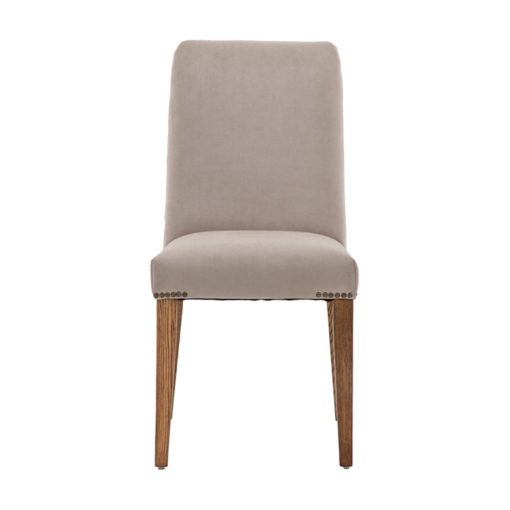 Gallery Interiors Set Of 2 Highgate Dining Chair In Dove Velvet