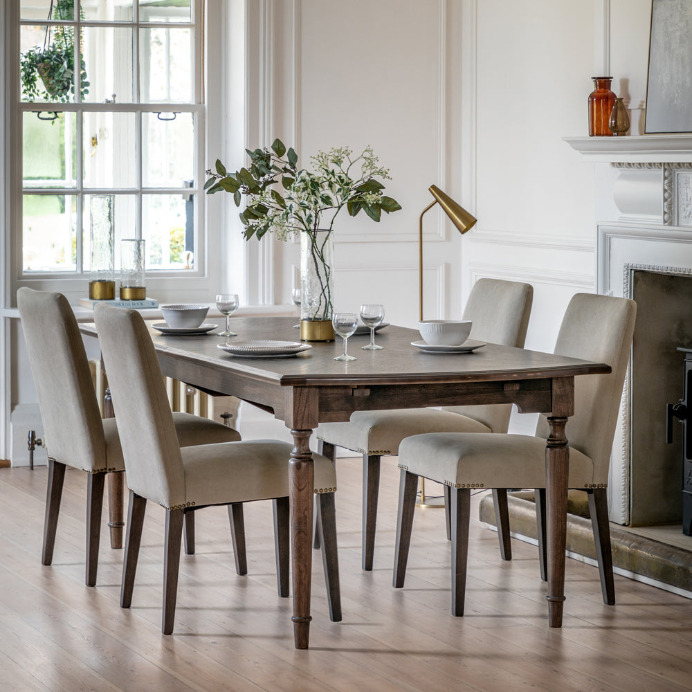 Product photograph of Gallery Interiors Mayfair Dining Chair In Cement Linen from Olivia's.