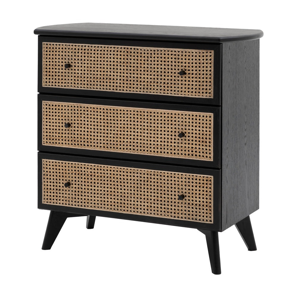 Product photograph of Gallery Interiors Sawyer 3 Drawer Chest In Black Natural from Olivia's.