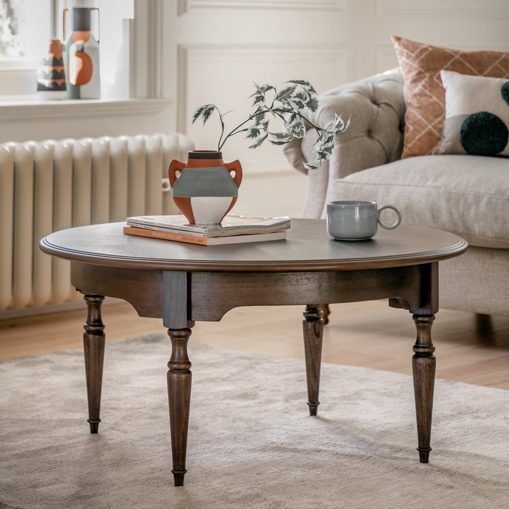 Product photograph of Gallery Interiors Melody Coffee Table In Dark Wood from Olivia's.