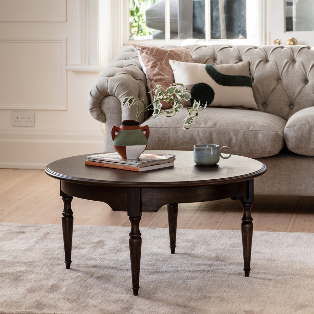 Product photograph of Gallery Interiors Melody Coffee Table In Dark Wood from Olivia's.