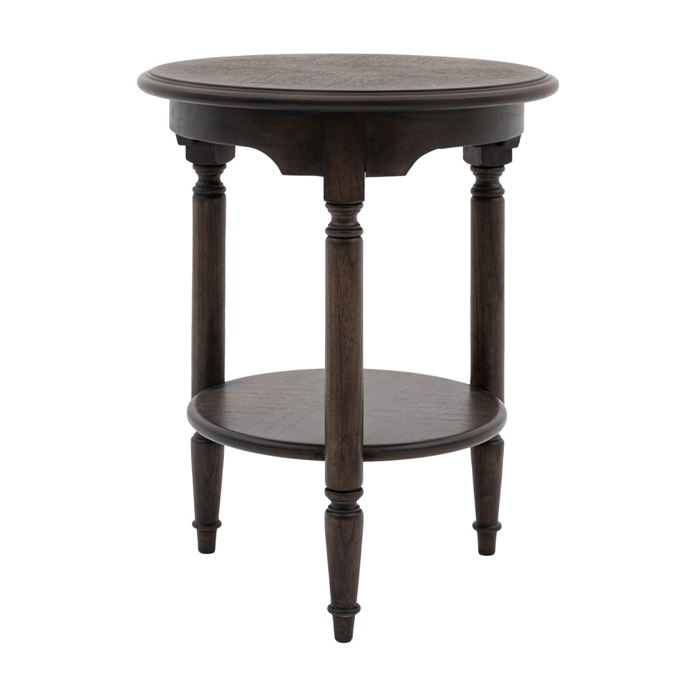Gallery Interiors Melody Side Table In Dark Wood