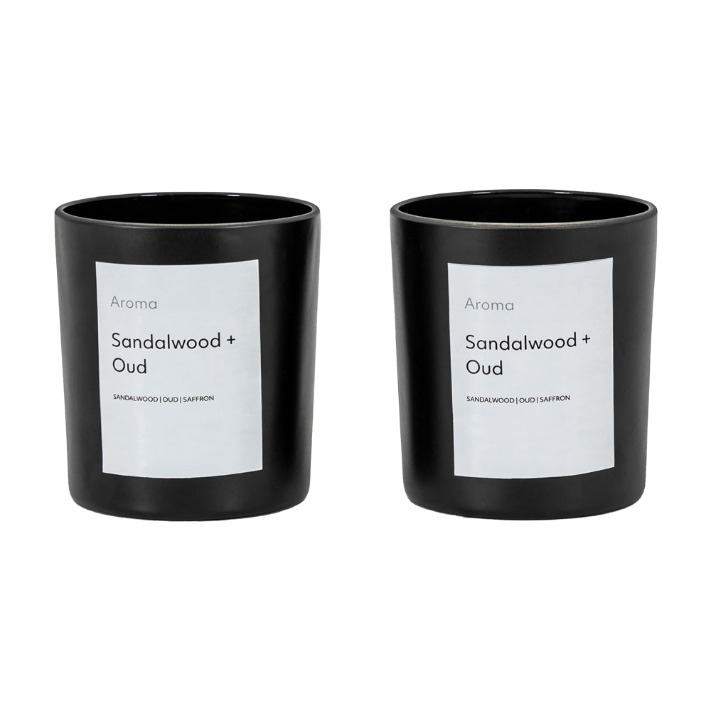 Product photograph of Gallery Interiors Set Of 2 Aroma Votive Sandalwood Oud Scent from Olivia's