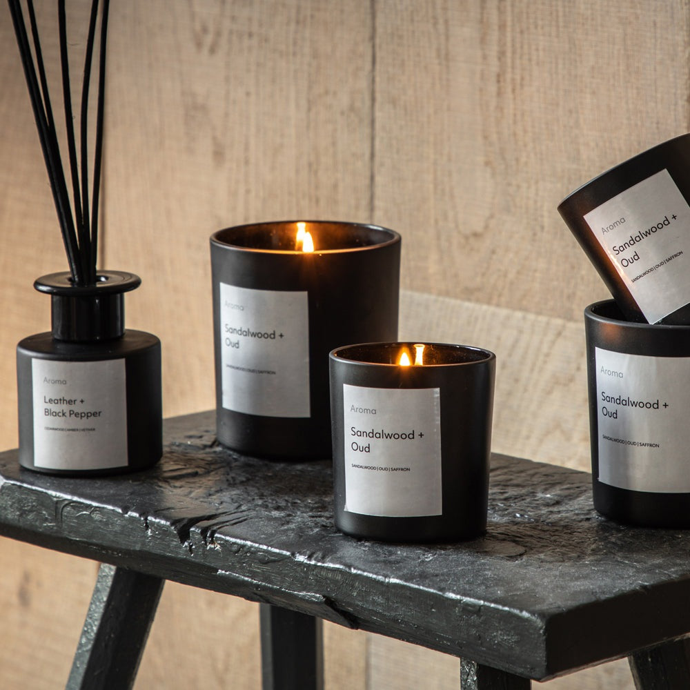 Product photograph of Gallery Interiors Set Of 2 Aroma Votive Sandalwood Oud Scent from Olivia's.