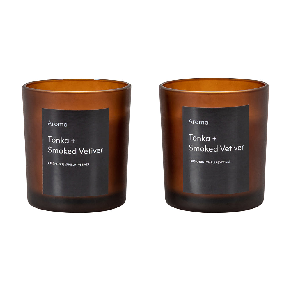 Product photograph of Gallery Interiors Set Of 2 Aroma Votive Tonka Smoked Vetiver Scent from Olivia's