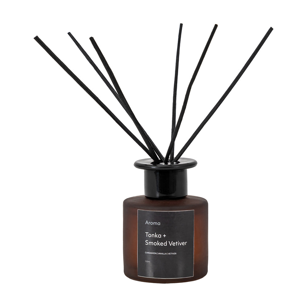 Product photograph of Gallery Interiors Aroma 100ml Reed Diffuser Tonka Smoked Vetiver Scent from Olivia's