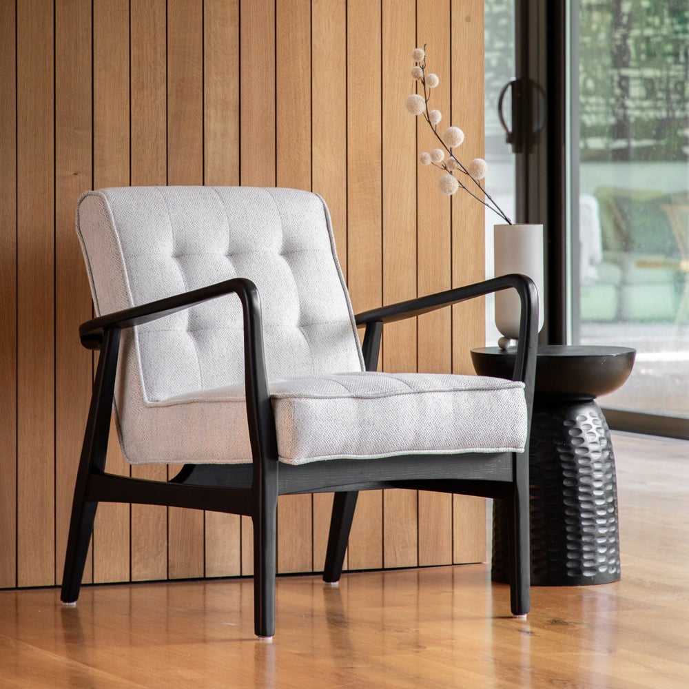 Product photograph of Gallery Interiors Houndslow Armchair In Natural Weave from Olivia's.