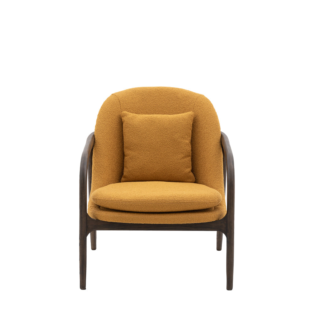 Product photograph of Gallery Interiors Alesso Armchair In Ochre from Olivia's