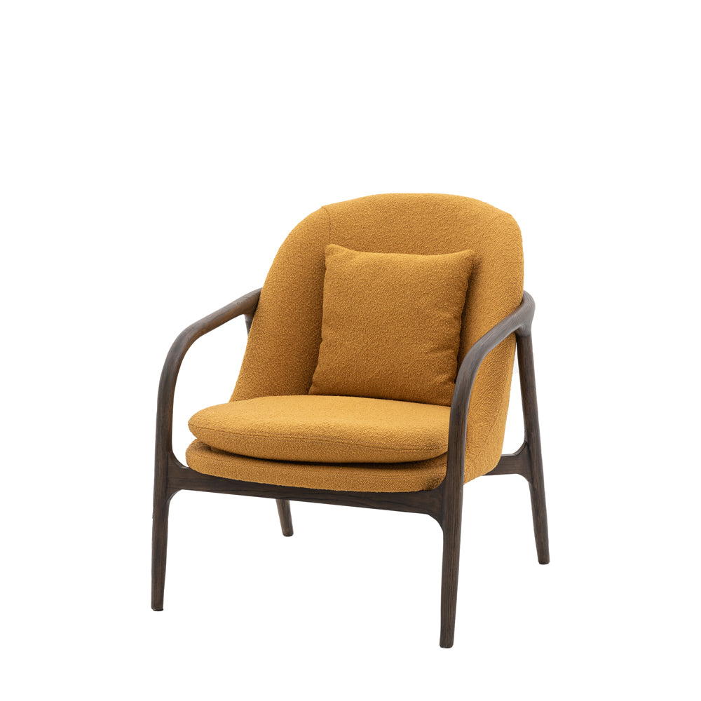 Product photograph of Gallery Interiors Alesso Armchair In Ochre from Olivia's.