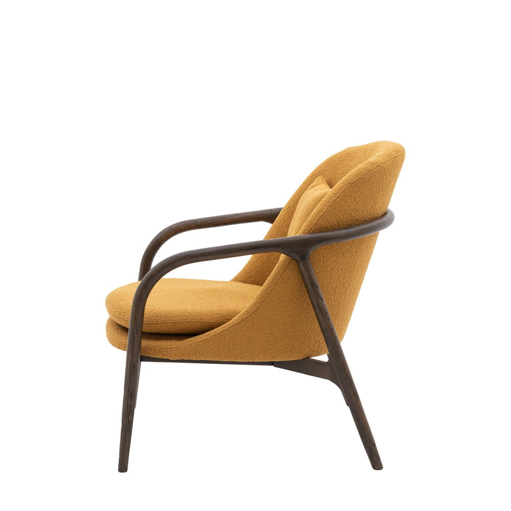 Product photograph of Gallery Interiors Alesso Armchair In Ochre from Olivia's.