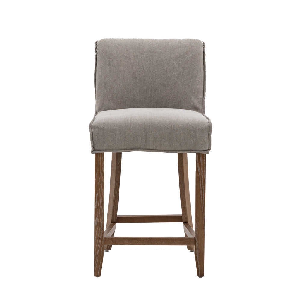 Product photograph of Gallery Interiors Set Of 2 Barnaby Bar Stool In Grey Linen from Olivia's