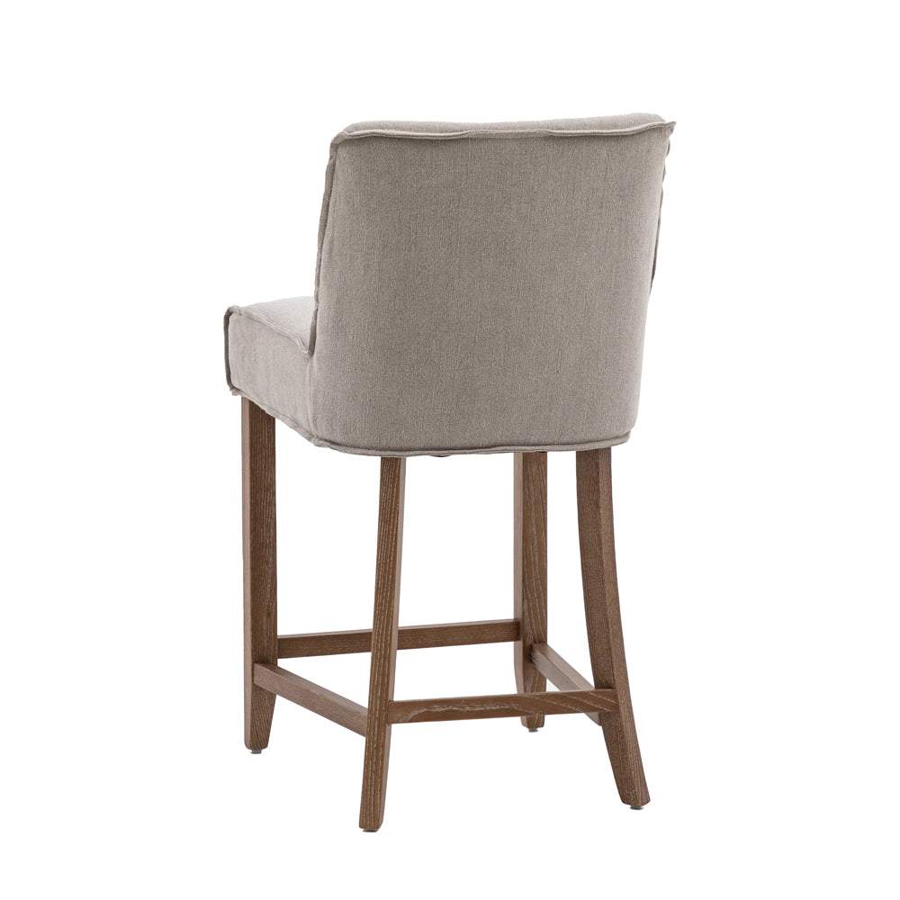 Product photograph of Gallery Interiors Set Of 2 Barnaby Bar Stool In Grey Linen from Olivia's.