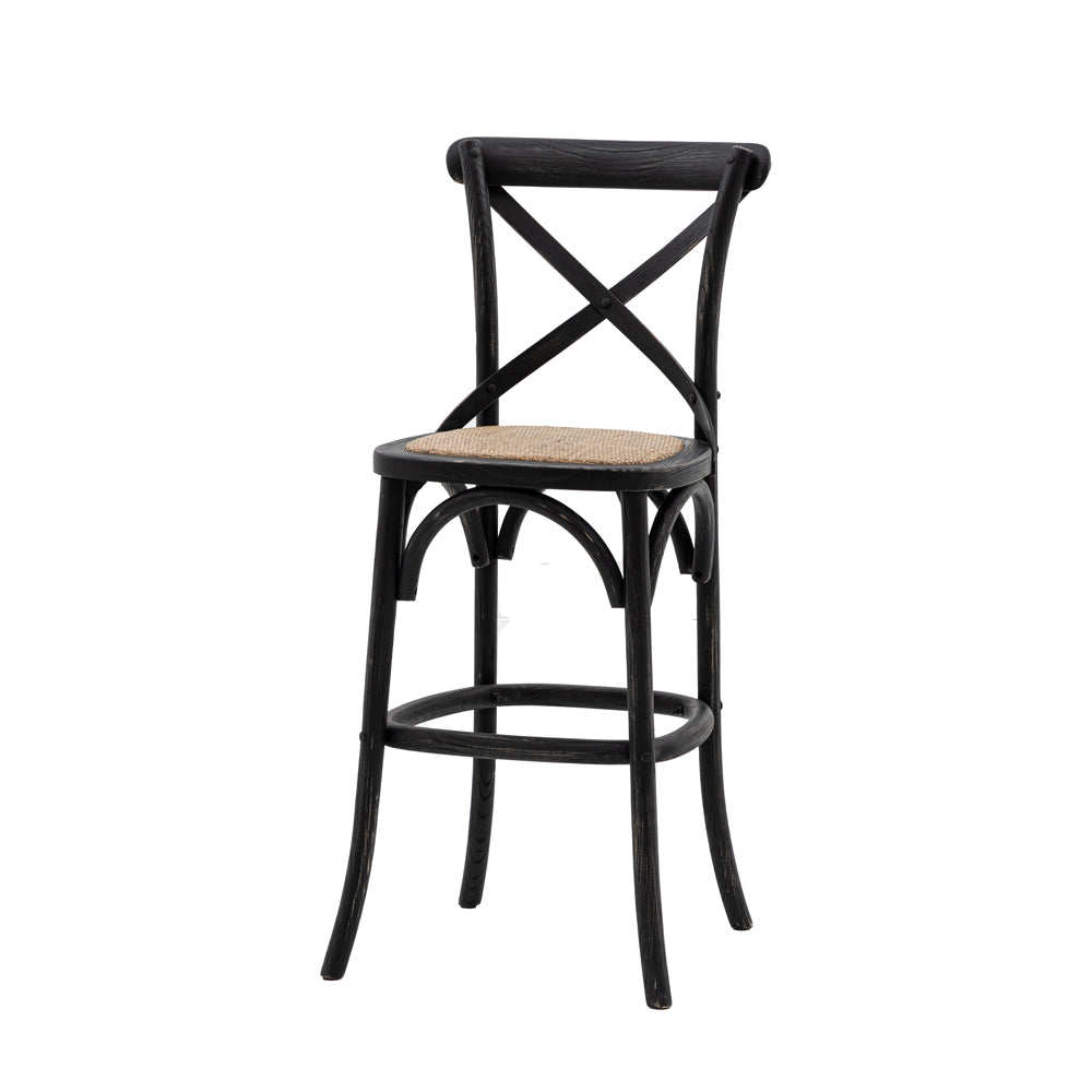 Product photograph of Gallery Interiors Set Of 2 Caf Stools In Black Rattan from Olivia's.