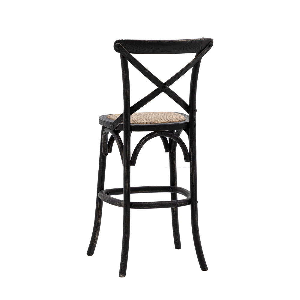 Product photograph of Gallery Interiors Set Of 2 Caf Stools In Black Rattan from Olivia's.