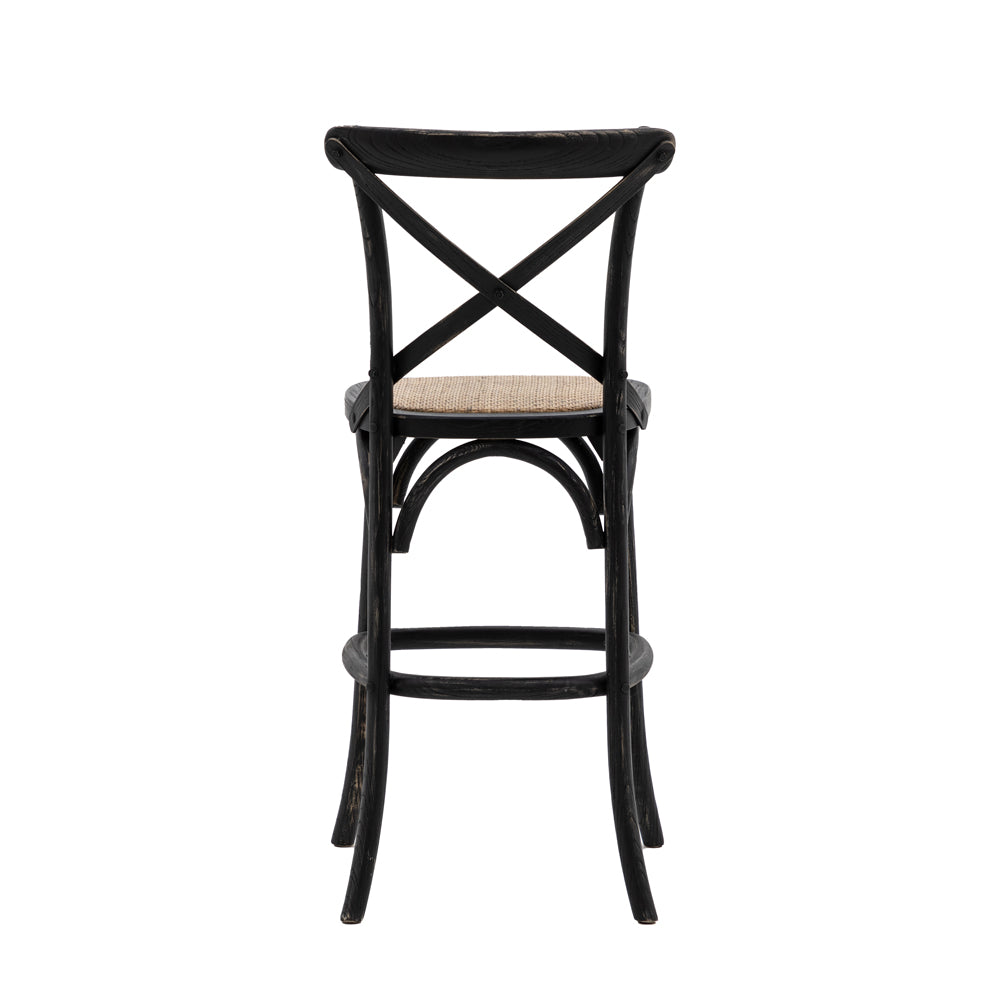 Product photograph of Gallery Interiors Set Of 2 Caf Stools In Black Rattan from Olivia's.