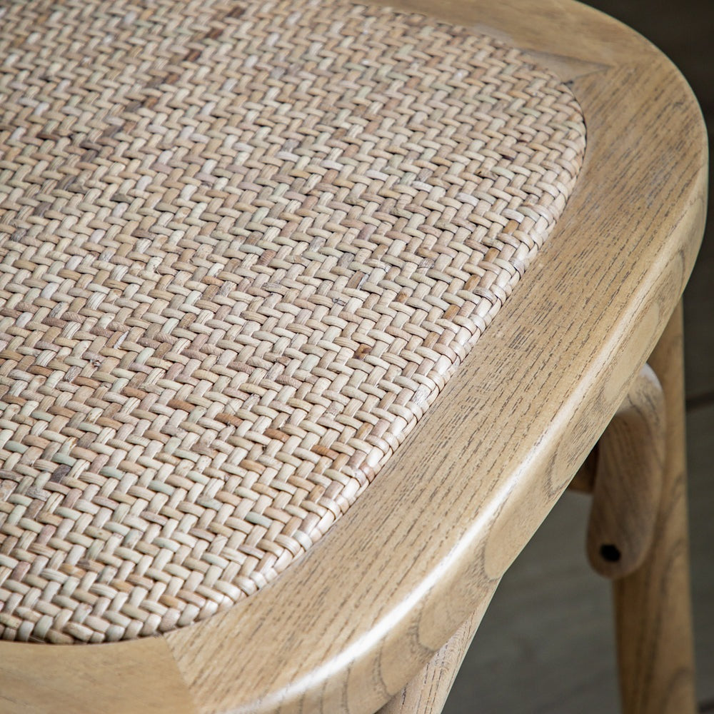 Product photograph of Gallery Interiors Set Of 2 Caf Dining Chairs - Rattan Natural Oak from Olivia's.