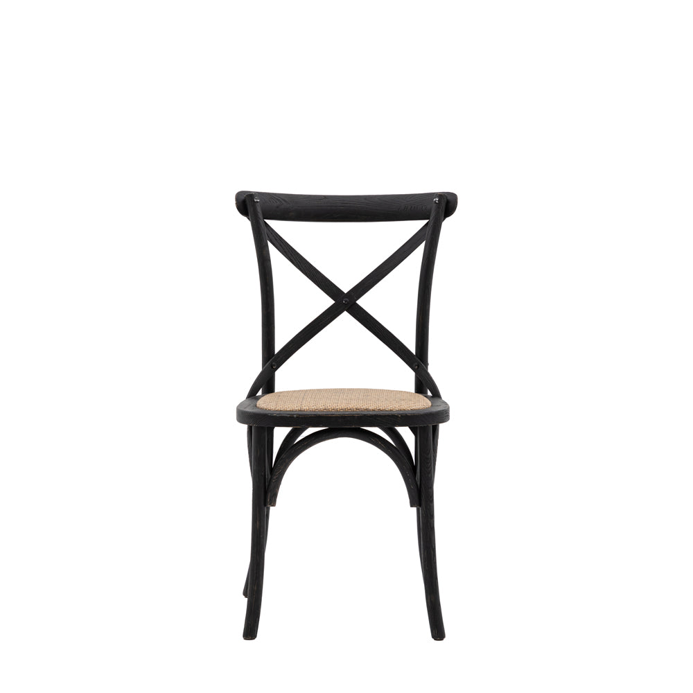 Product photograph of Gallery Interiors Set Of 2 Caf Dining Chairs - Rattan Black Oak from Olivia's