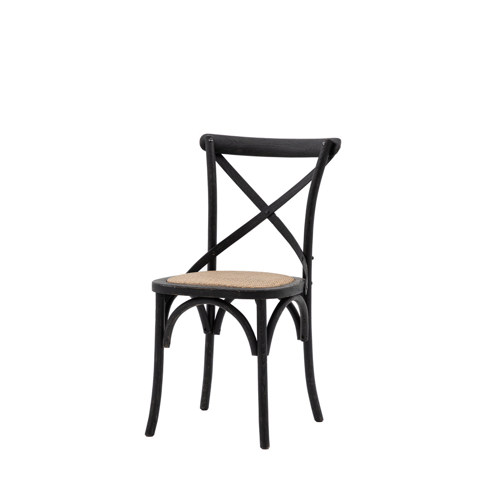 Product photograph of Gallery Interiors Set Of 2 Caf Dining Chairs - Rattan Black Oak from Olivia's.