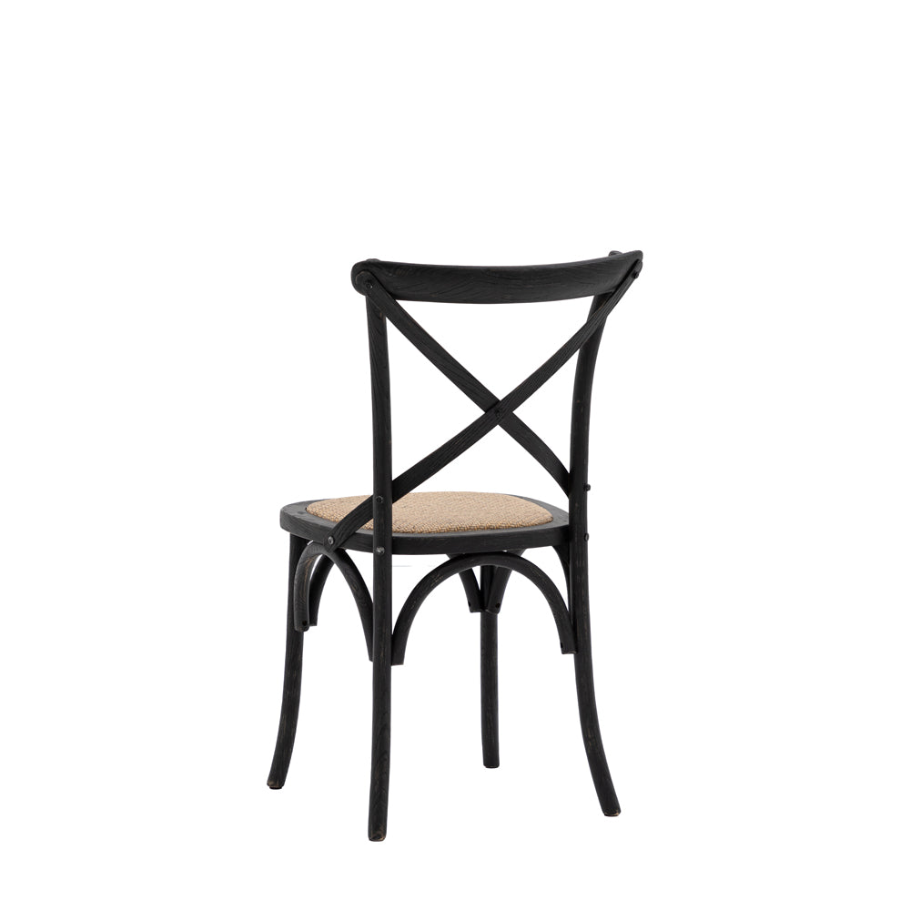 Product photograph of Gallery Interiors Set Of 2 Caf Dining Chairs - Rattan Black Oak from Olivia's.