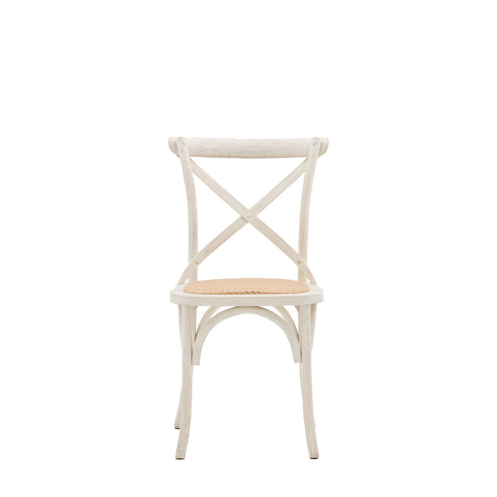 Gallery Interiors Set Of 2 Caf Dining Chairs In White Rattan