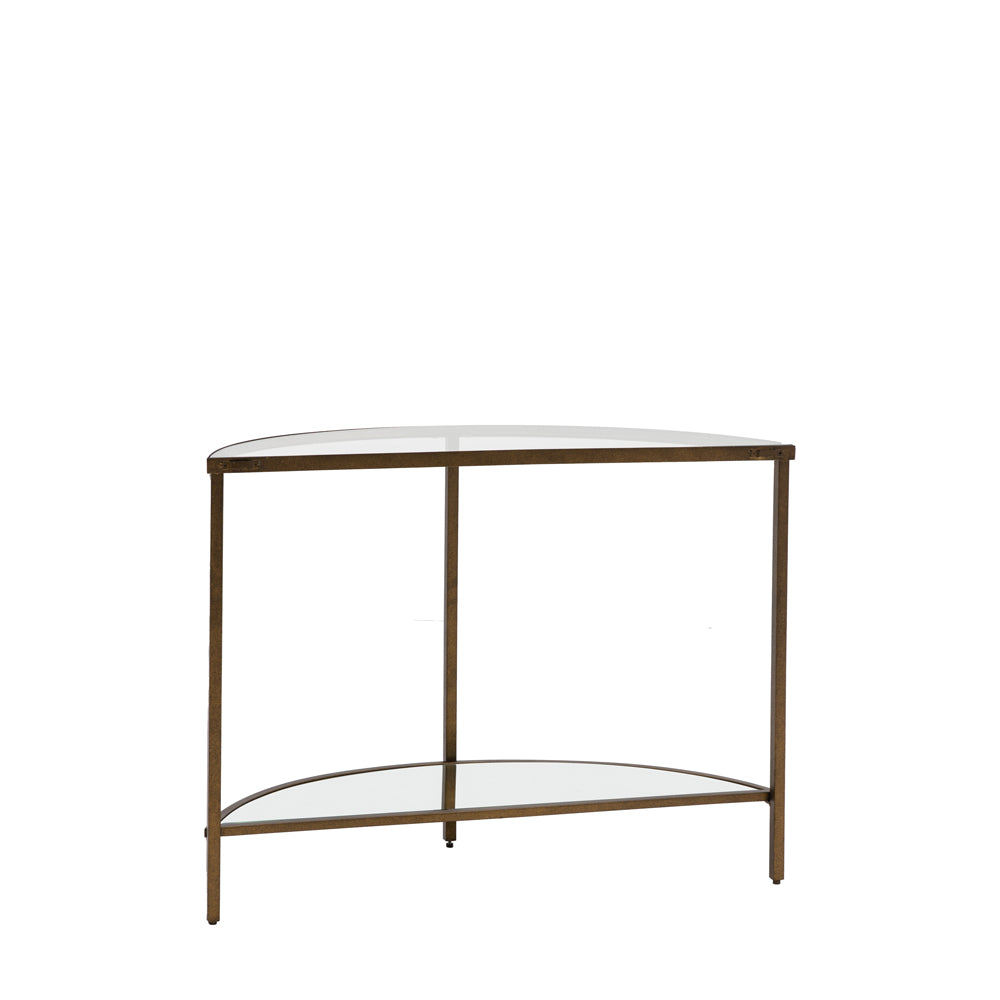Product photograph of Gallery Interiors Hodson Console Table In Bronze from Olivia's.