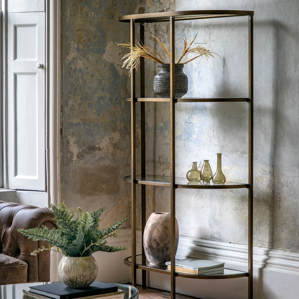 Product photograph of Gallery Interiors Hodson Display Unit In Bronze from Olivia's.
