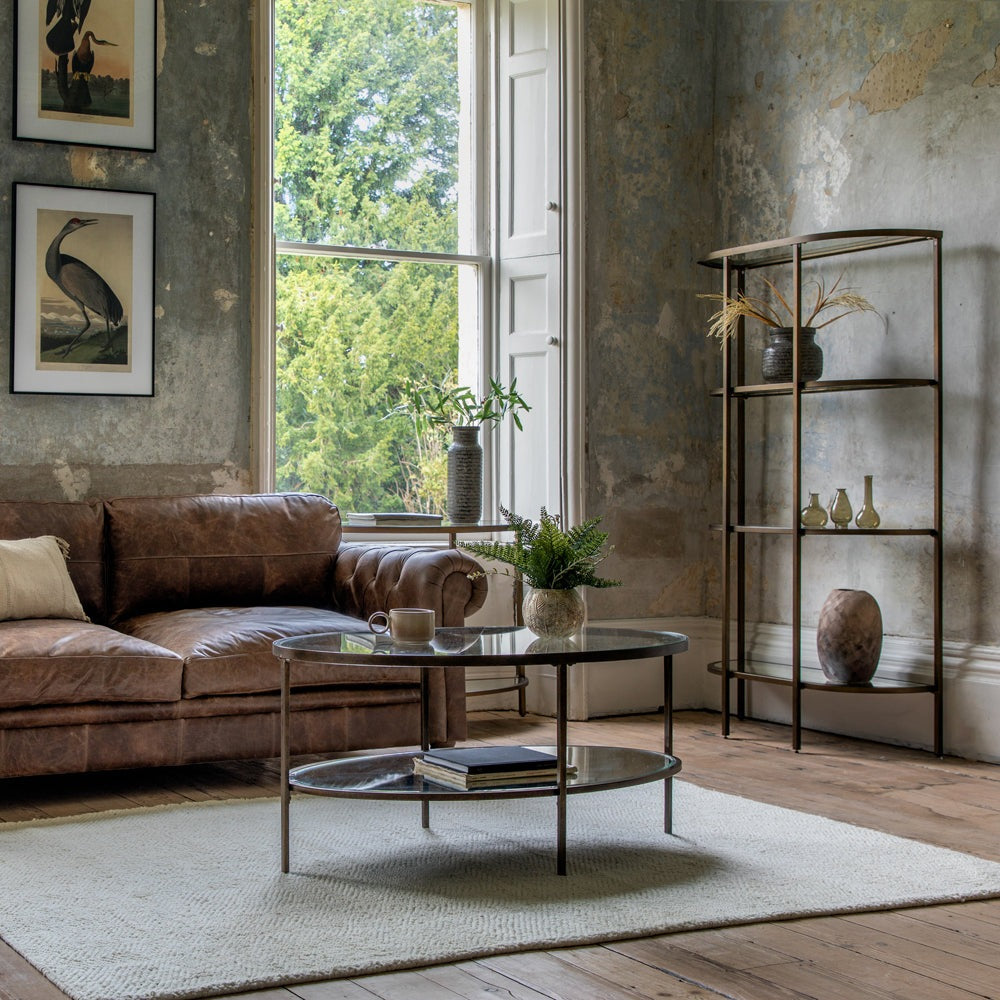 Product photograph of Gallery Interiors Hodson Display Unit In Bronze from Olivia's.