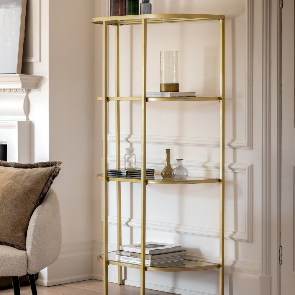 Product photograph of Gallery Interiors Hodson Display Unit In Champagne from Olivia's.