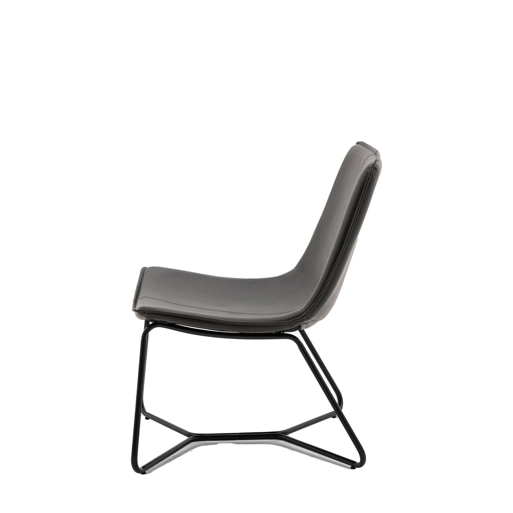 Product photograph of Gallery Interiors Hawkline Lounge Chair In Charcoal from Olivia's.