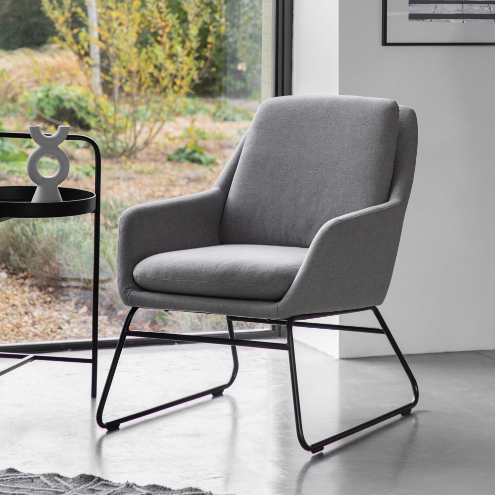 Product photograph of Gallery Interiors Fenton Accent Chair In Light Grey from Olivia's.