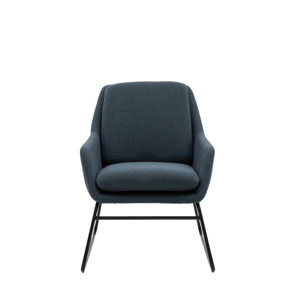 Product photograph of Gallery Interiors Fenton Accent Chair In Midnight Blue from Olivia's