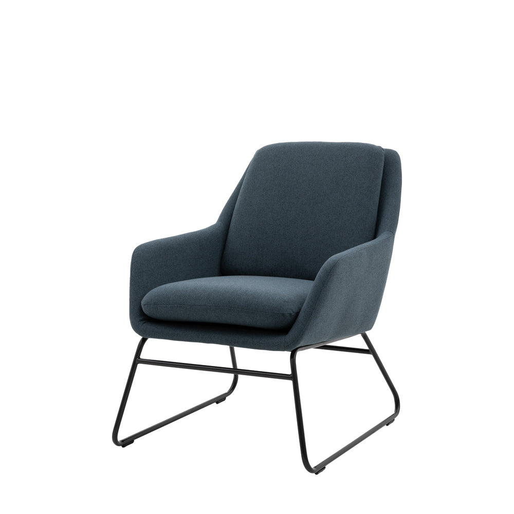 Product photograph of Gallery Interiors Fenton Accent Chair In Midnight Blue from Olivia's.