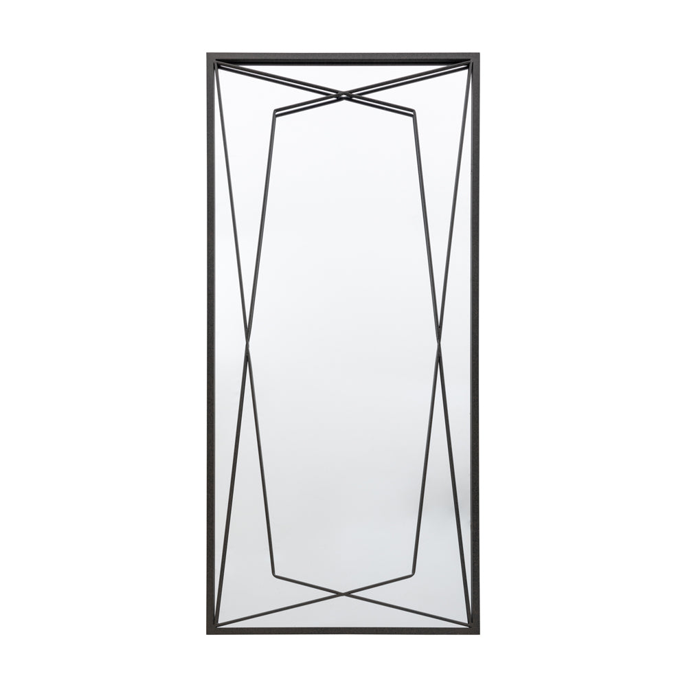 Gallery Interiors Scott Leaner Mirror In Black 160x75cm