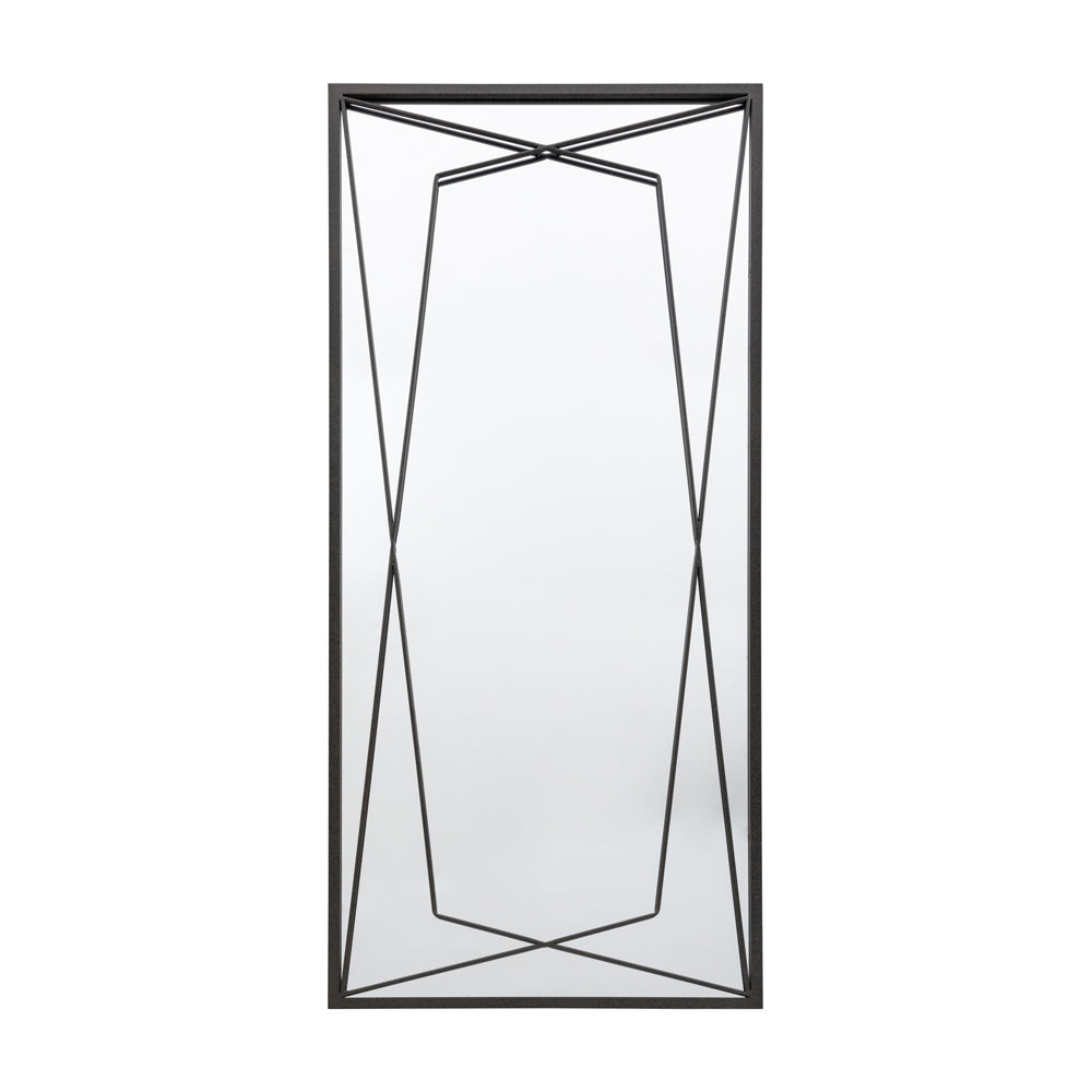 Product photograph of Gallery Interiors Scott Leaner Mirror In Black 160x75cm from Olivia's