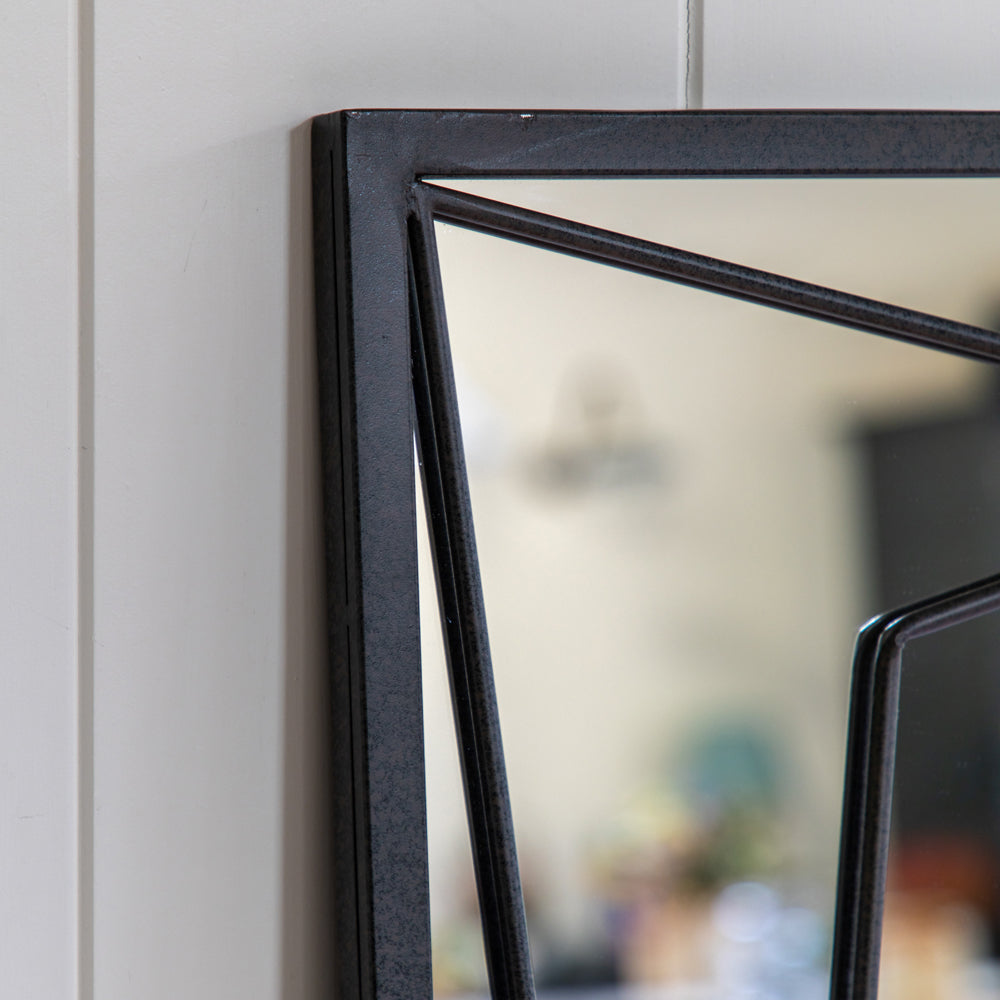 Product photograph of Gallery Interiors Scott Leaner Mirror In Black 160x75cm from Olivia's.