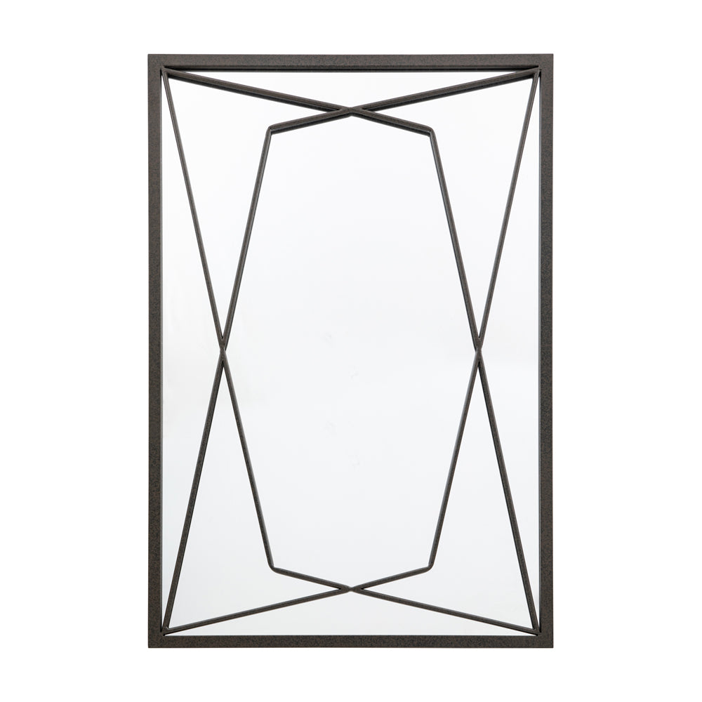 Product photograph of Gallery Interiors Scott Wall Mirror In Black 65x95cm from Olivia's