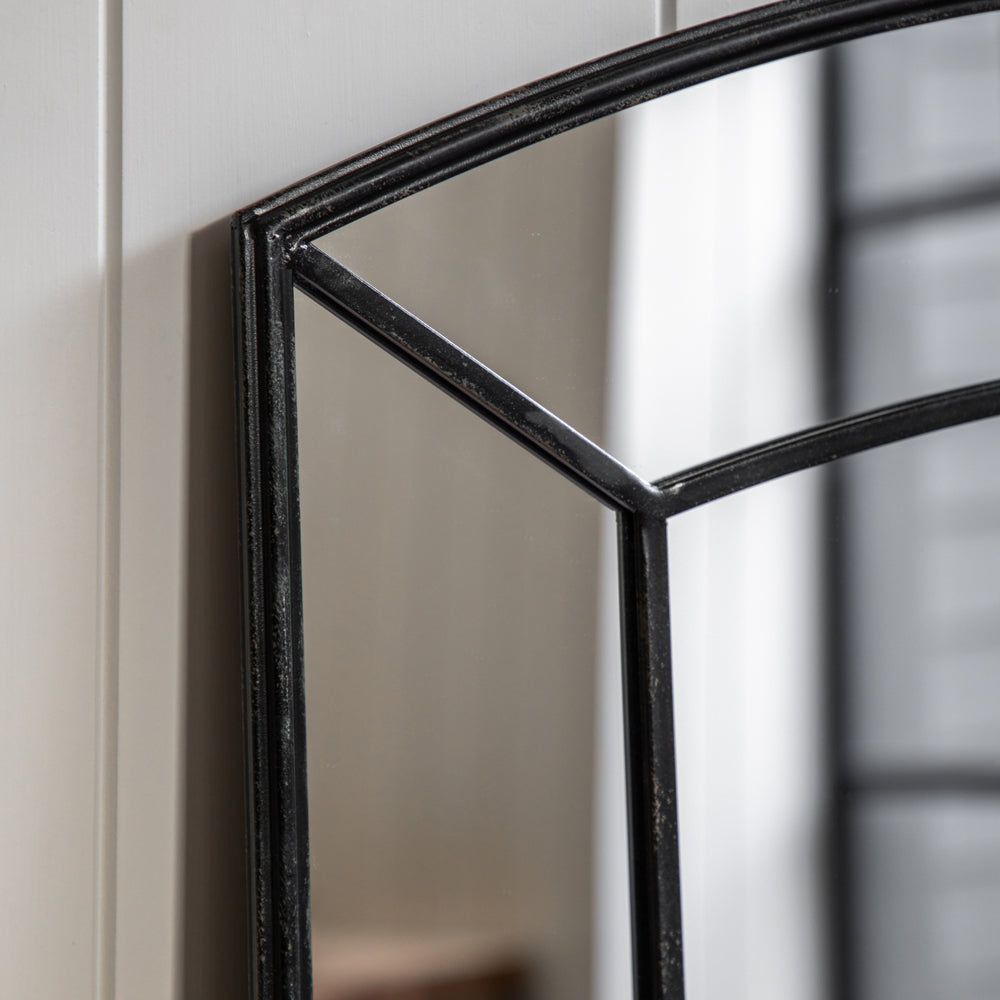 Product photograph of Gallery Interiors Shurrock Wall Mirror In Black 80x150cm from Olivia's.